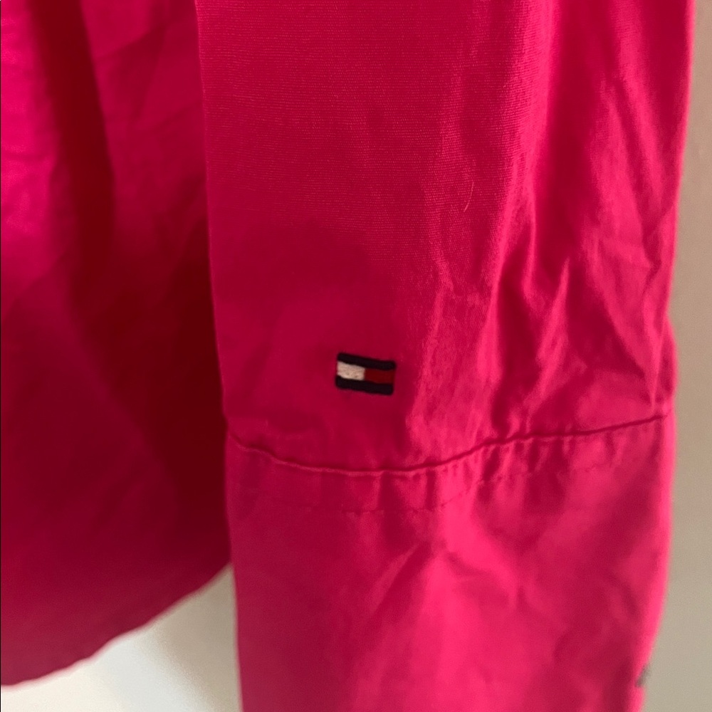 Tommy Hilfiger Women's Bright Pink Button-Down Shirt - Picture 3 of 4